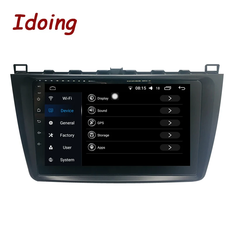 Clearance Idoing 1Din Android8.0 Steering-Wheel Car Radio Multimedia Player Fit Mazda 6 GPS Navigation 4G+64G Octa Core 1080P Bluetooth 1