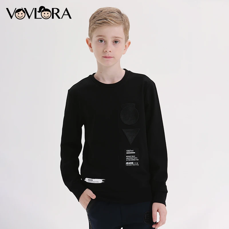 Summer Printed Long Sleeves Boys T Shirt Casual O Neck Kids T Shirts Tops Children Sweatshirt Size 7 8 9 10 11 12 13 14 Years khaki cut out cold shoulder round neck long sleeves causal t shirt