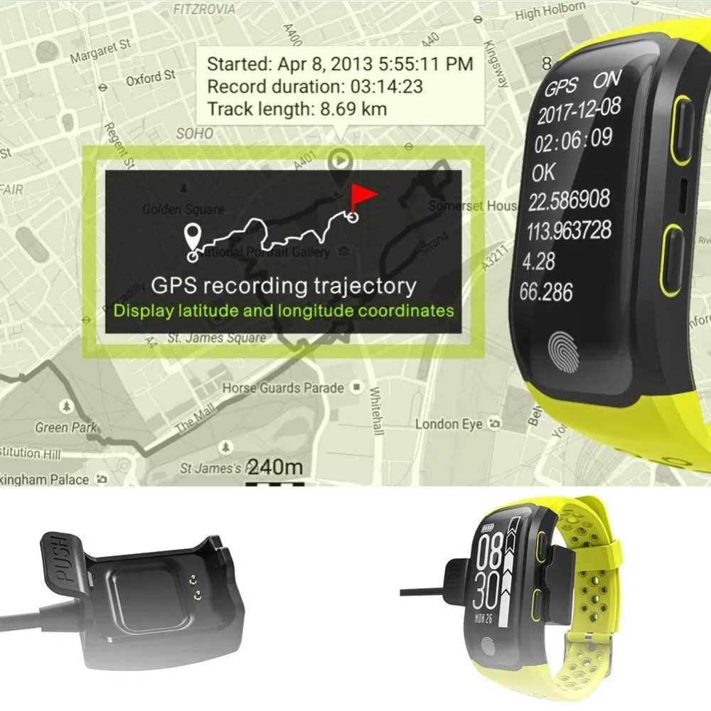 Умные часы GPS Bluetooth IP68 водонепроницаемые спортивные модели монитор сердечного