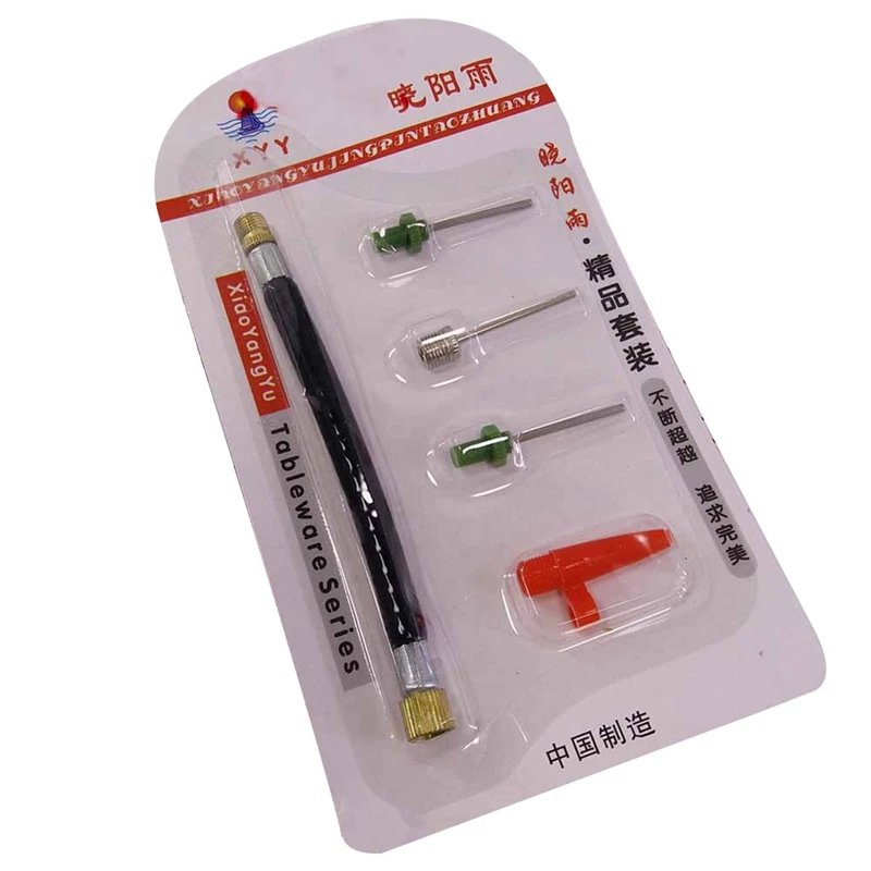 

5 Pcs/Set Standard Size Needles Pump Adaptor Kit Inflatable Valve Connector Football Airbed Bicycle for Bicycle Tyres Most Ball