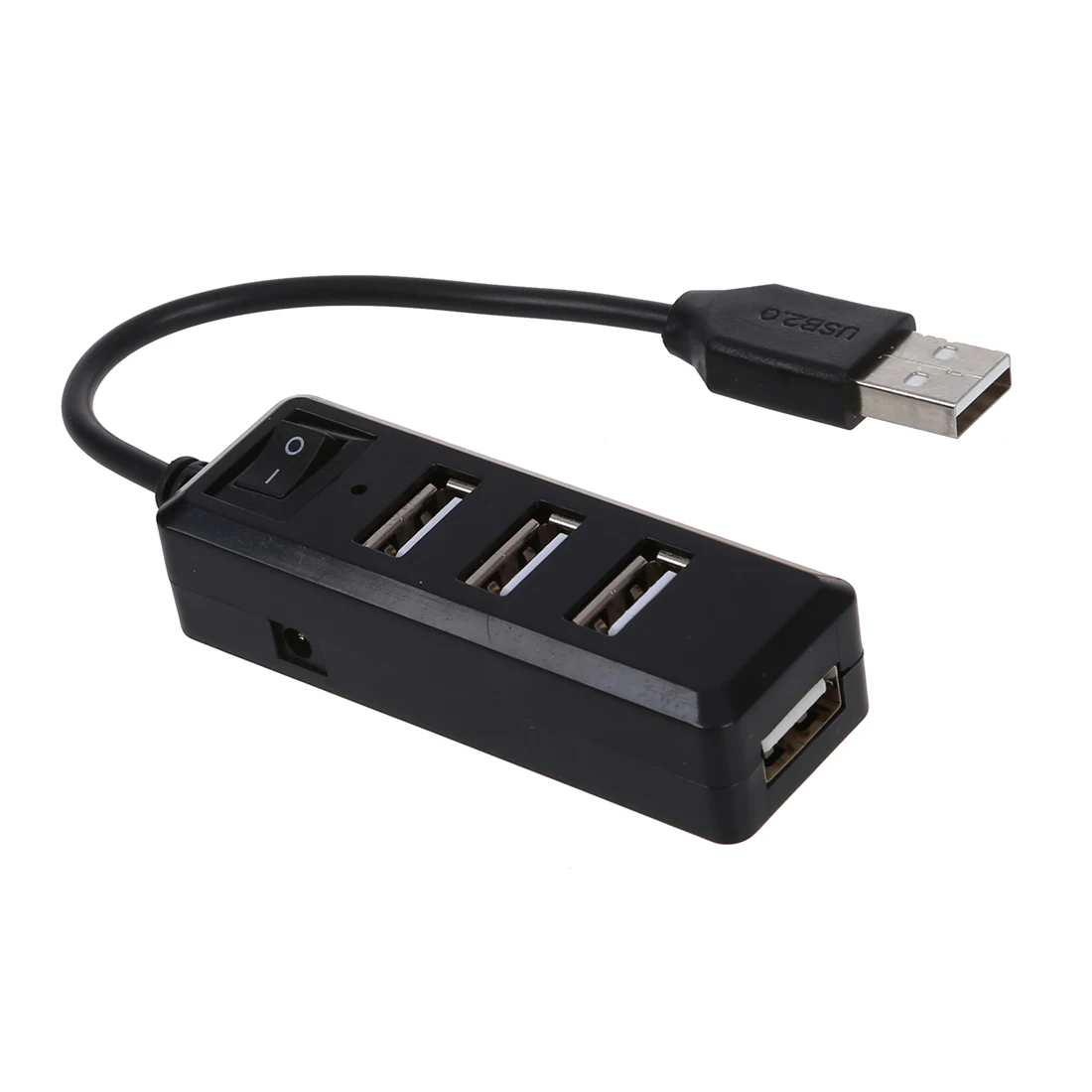 

USB 2.0 4 Ports High Super Speed Hub On Off Switch LED for PC Laptop Black
