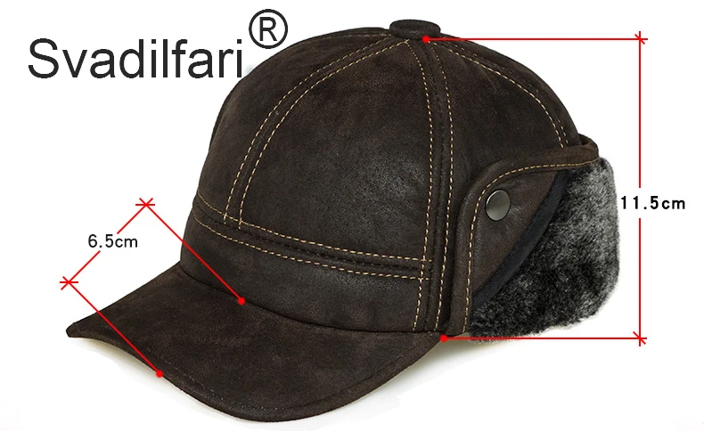 Svadilfari, Мужская бейсболка из натуральной кожи с эффектом потертости, шапки с искусственным мехом, зимняя теплая шапка с ушками, черная, коричневая, верблюжья, женская шапка