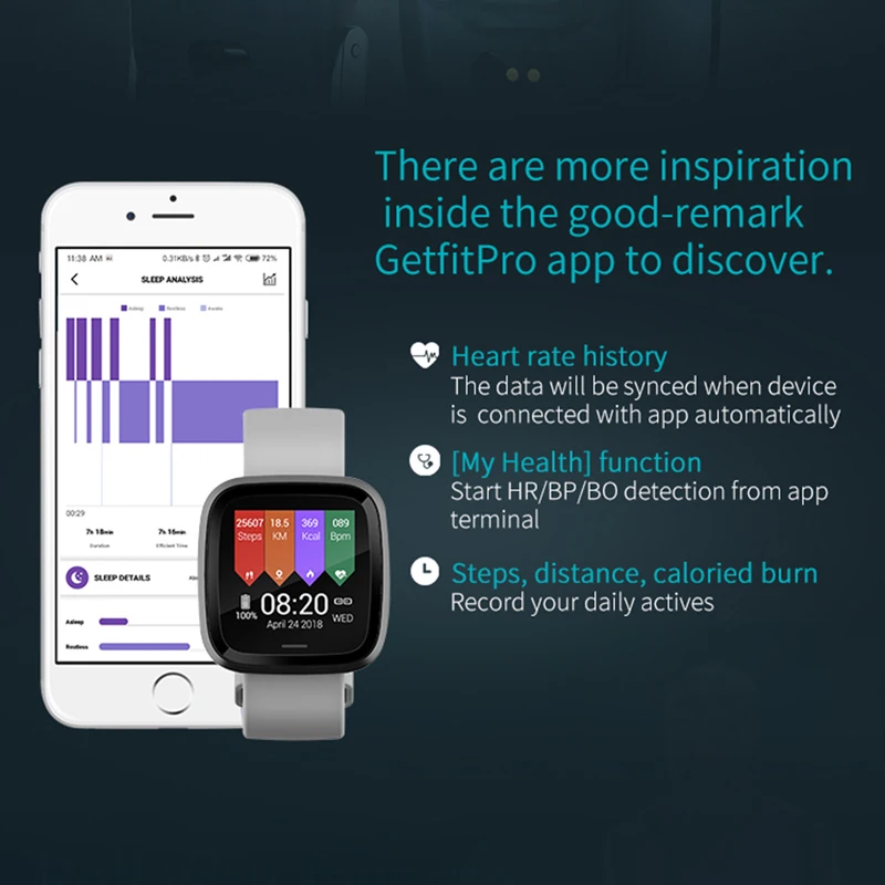Smart Band gps Спорт Трек артериального давления крови кислорода пульсометр браслет IP67