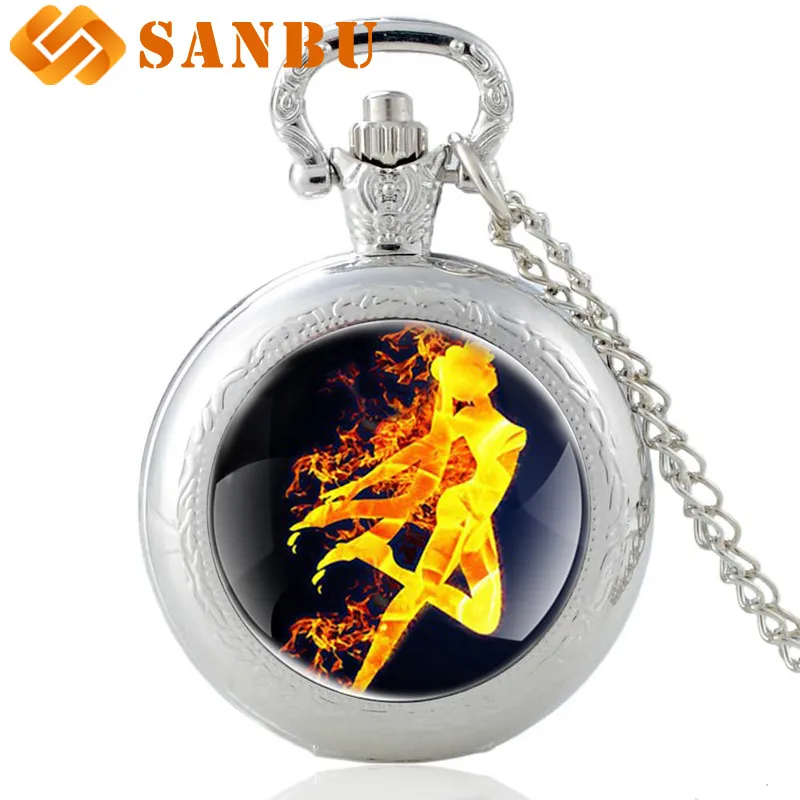 Новые модные серебряные кварцевые карманные часы Sailor Moon в стиле ретро для мужчин и женщин, очаровательные часы с necklace ем, подарки