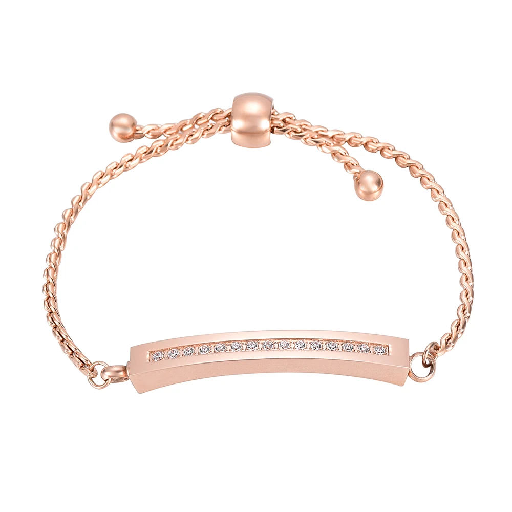 Cremation Urn Cuff Bracelet For Ashes Crystal Memorial Jewelry Gold Bar
