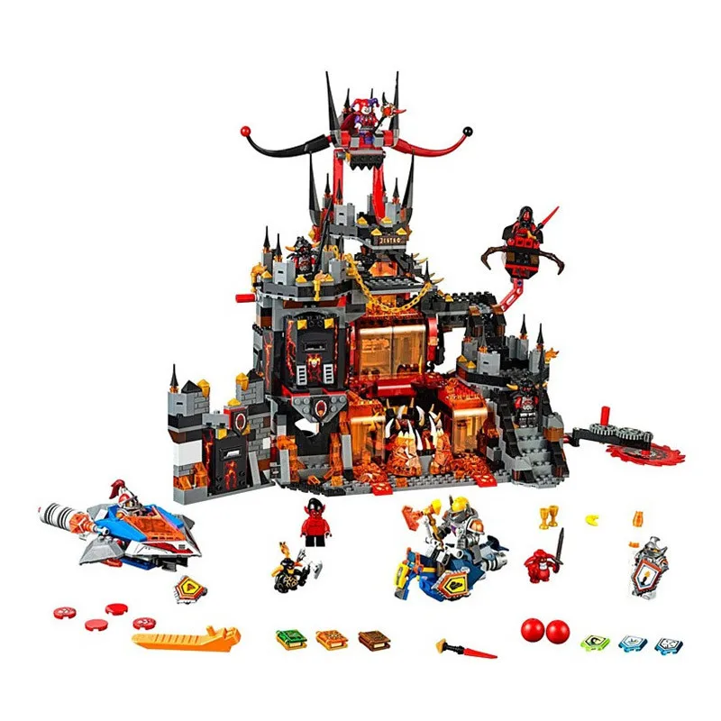

Bela Nexus Knights Clay Falcon Fighter Blaster Chevaliers Axl Jestros Volcano Lair Building Blocks Toys Comaptible Legoe nexo
