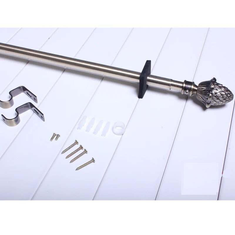

Free shipping quality Extendable curtain rods adjustable telescopic rod set drapery hardware Roman rods with all accessories