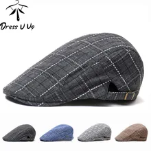 DRESSUUP/осенне-зимняя мужская шапочка из спандекса, Шапки, береты в британском западном стиле, шерстяная Улучшенная Кепка на плоской подошве, Классическая винтажная полосатая Кепка
