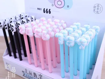 

korea lucky letter gel pen cartoon stationery prize gift kawaii office writing student pen black ink pen ink pen 50pc/lot