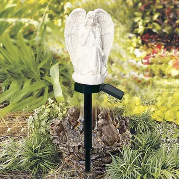 

Easy To Use Intelligent Energy Saving Lawn Decoration Outdoor Solar Lamp Angel Shape Led White Stable Light Control Resin