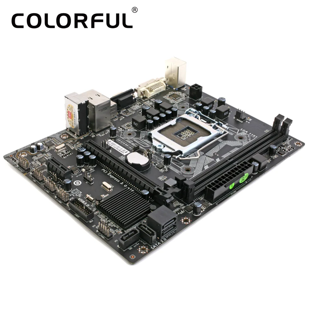 

Colorful Warrior C.H110M-K V20A Motherboard Mainboard Systemboard for Intel LGA 1151 DDR4 SATA3 USB3.0 mATX PCI-E 3.0 Desktop