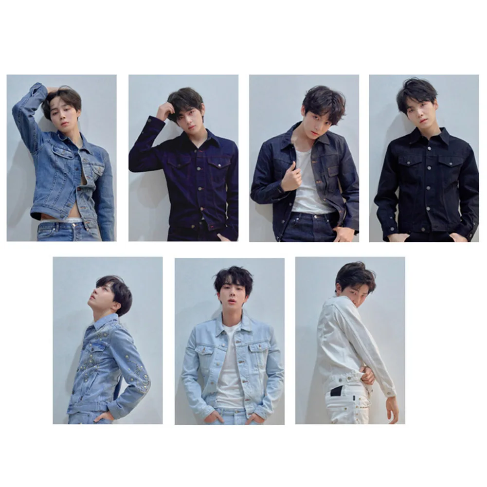 

7Pcs/Set New K-pop Photo Card PVC Transparent Lomo Cards B-TS LOVE YOURSEL Frosted Photocard