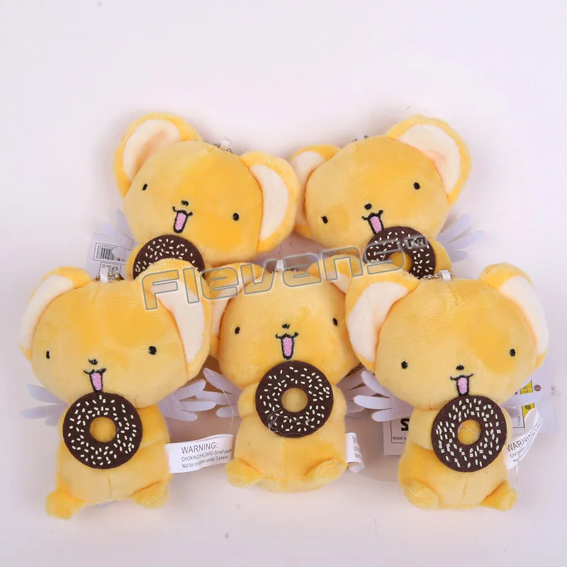 

Cute Cardcaptor Sakura Kero Mini Plush Toys with key chain Soft Stuffed Dolls Plush Pendant Toys 11cm 10pcs/lot