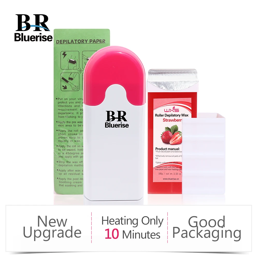 Set Pro Depilatory Wax Heater Roll-On Cartridge Waxing Paper Hair Removal Wax Warmer Machine Single Handheld Epilator kit professional single handheld depilatory wax hair removal machine portable epilator roll on depilatory heater