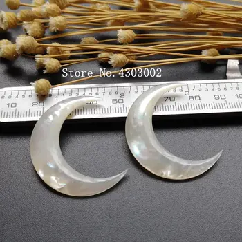 

50pcs/lot 38mm 100% Real Natural Moon Cabochon Mother of Pearl shell for DIY Jewelry Moon cut MOP Pearl shell for Necklace