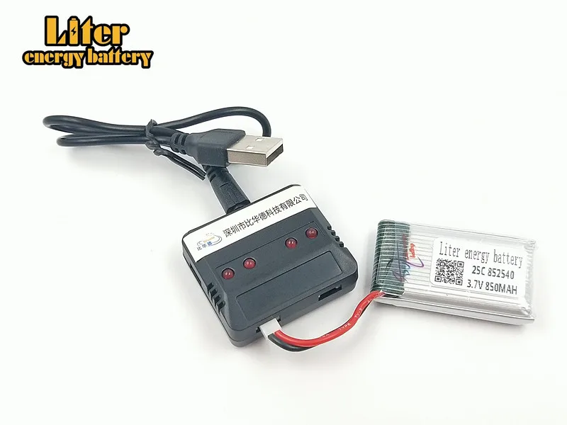 X5 X5C X5C-1 Запчасти 3,7 v 850 mAh 852540 25c Lipo Батарея 4 шт + Батарея Зарядное устройство Стандартный Мощность и зарядки наборы для RC Quadcopter