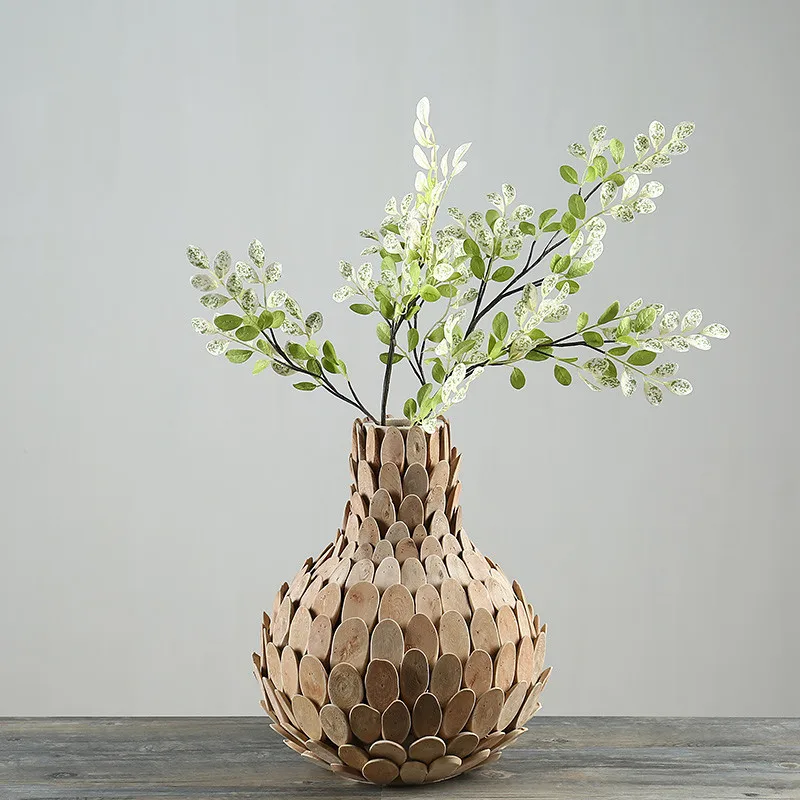 Home Decor vase wooden Vases for Flower gifts pastoral Style Wedding