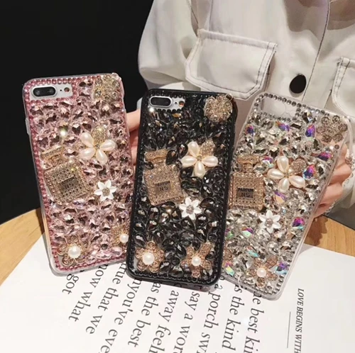 Casyva luxurious Flower Diamond Phone Case for honor Y5 Y6 Y7 Y9 PRO 2019 2018 2017 hard Back Cover |