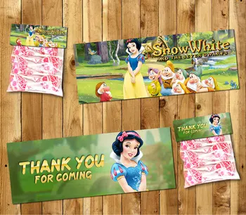

Princess Snow White Bag Toppers ,Food Labels, Baby Shower,Birthday Party Decorations Kids,Party Supplies Candy Bag Topper