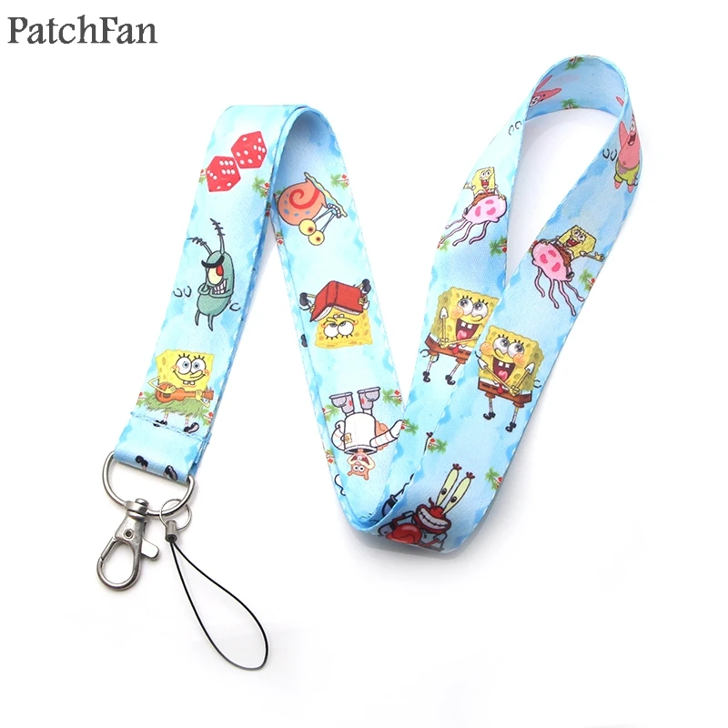 Patchfan Патрик Стар Мультяшные шнурки шеи ремешки для телефонов, ключей Сумки камеры держатели идентификационных карт брелок лямки ленты A1873