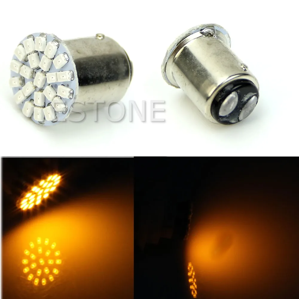 

New 1157 BAY15D 22-LED 1206 SMD 7528 Brake Turn Signal Light Bulb Lamp Yellow