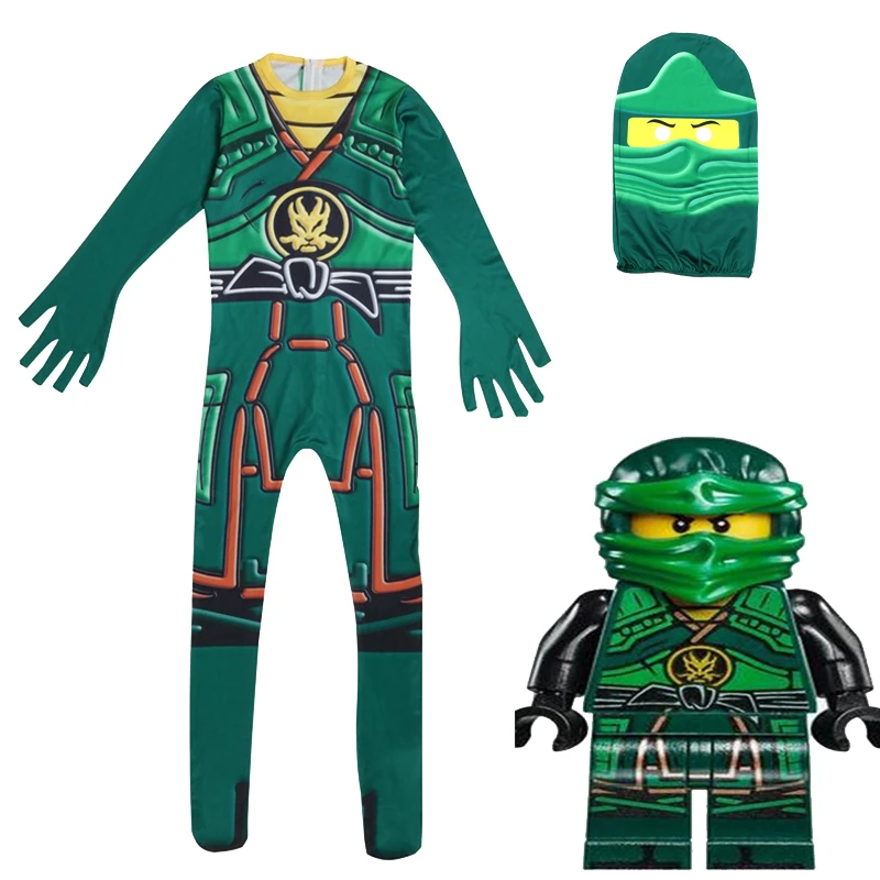 Ninjago костюмы для мальчиков костюмы ниндзя детские нарядные вечерние костюмы на Хэллоуин для детей Ninjago комбинезоны с маской