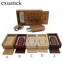 Exuanck гравировка логотипа на заказ usb флешка деревянная флеш-диск usb 2,0 Флешка 64 ГБ 4 ГБ 8 ГБ 16 ГБ 32 ГБ флеш-накопитель