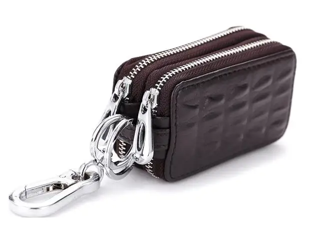 Сумка для ключей из крокодиловой кожи, кожаная мужская сумка для ключей от машины, может быть настроена двойная молния, модная сумка для ключей