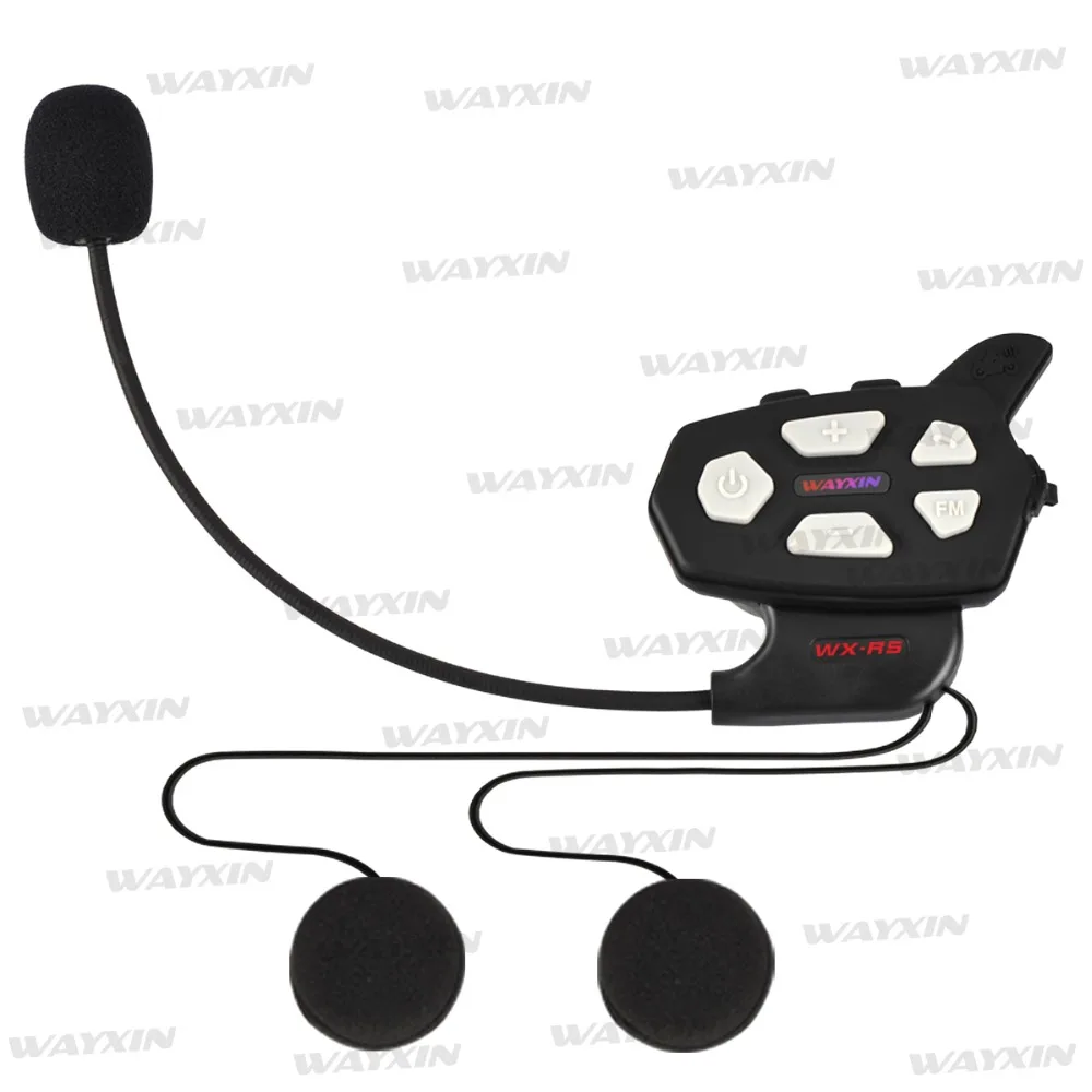 WAYXIN-R5-1PCS-Motorcycle-Bluetooth-Intercom-1000M-Interphone-Built-in-FM-Radio-Large-Volume-Moto-Bluetooth