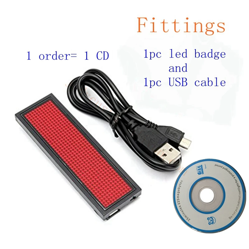 

1pc Special Offer 44x11 Dots Colorful Rechargeable Led Scrolling Name Badge, Hot Moving Text Display Business Card Tag