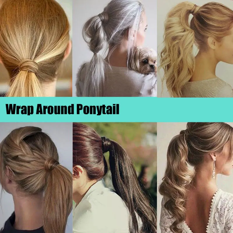 S-noilite 24'' Long Straight Synthetic Ponytail Wrap Around Clip In Ponytail Hair Extensions Heat Resistant Hair Tail 3 S-noilite 24'' Long Straight Synthetic Ponytail Wrap Around Clip In Ponytail Hair Extensions Heat Resistant Hair Tail 3
