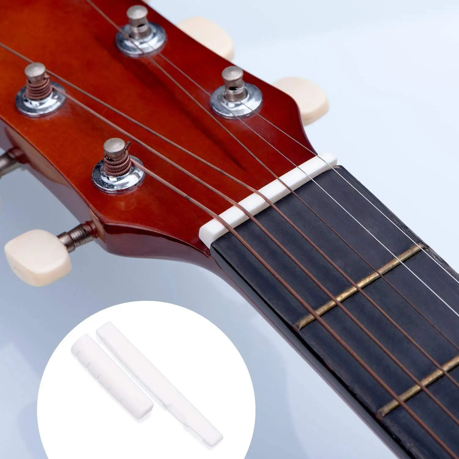 Комплект SEWS-3(6 шт.) гитарный порожек и акустическое седло моста из кости для 6 струн классической гитары