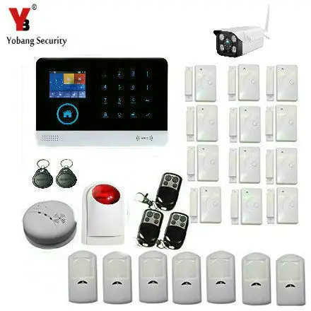 

YoBang Security Wireless GSM WIFI Wireless GPRS Intelligent Alarm System With Outdoor WIFI Camera RFID Card+Smoke DetectionAlarm