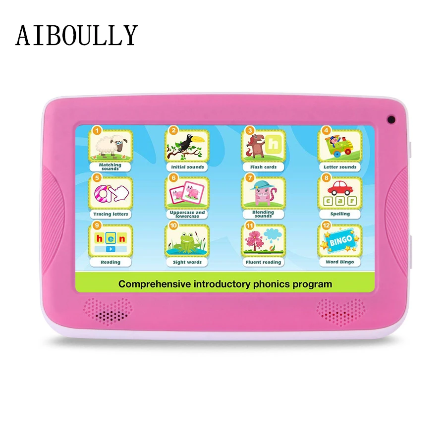 

AIBOULLY Original Kids Tablet PC 7 inch Quad Core 1G RAM Android Tablet 6.0 Dual Camera WiFi FM 3000 mAh with Silicone Case 8''
