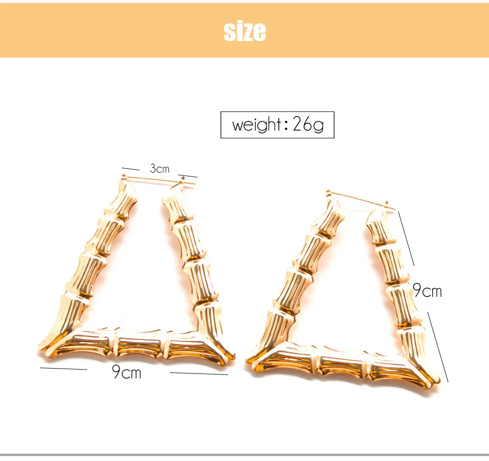 Большой соединитель в виде бамбука серьги-кольца хип-хоп золотые женские большой круг обруч Шпильки уличные танцевальные Клубные серьги-кольца