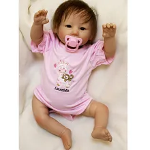 2017 20inch Soft Body Silicone Reborn Baby Doll Vinyl Newborn Girl Babies Dolls Toy for Girls Kids Child Gift Girl Brinquedos
