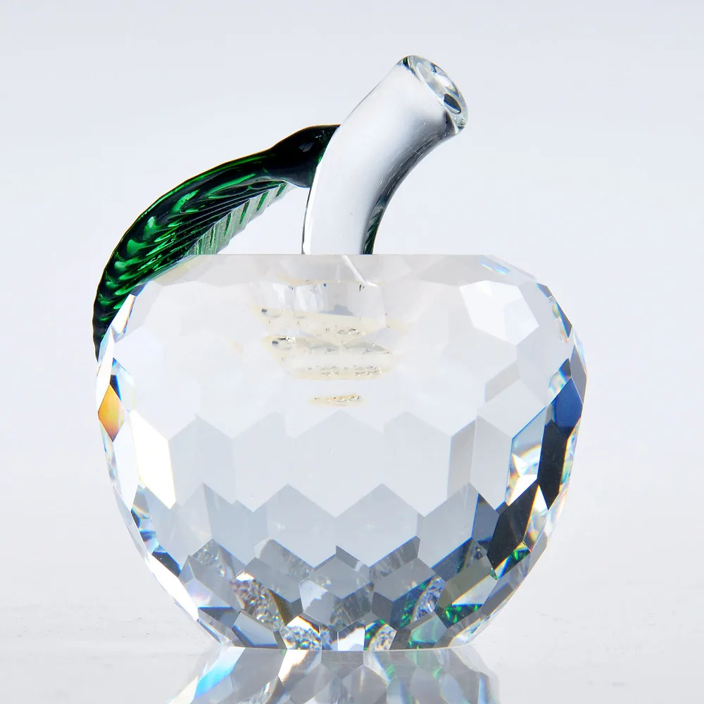 40mm determined distinct Cut Crystal Apple Paperweight Glass Paperweight