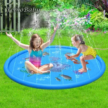 

170cm Large Summer Marine Inflatable Children's Outdoor Play Water Game Beach Mat Spray Water Lawn Sprinkler Toys Fun For Baby