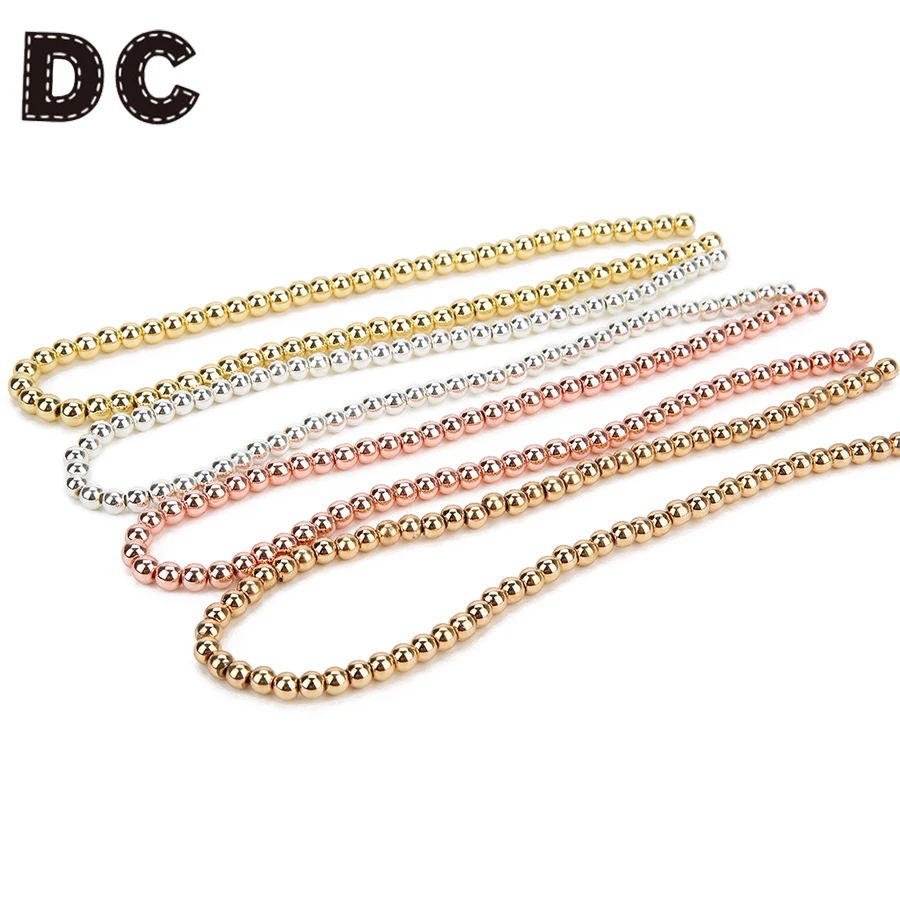 

Wholesale 4/6/8/10mm Rose Gold Color Loose Spacer Beads Round Hematite Beads Charms For DIY Bracelet Necklace Jewelry Findings