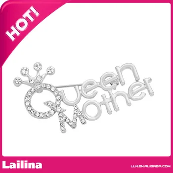 

Silver-Tone Elegant 'QueenMother'Crystal Brooch Pin