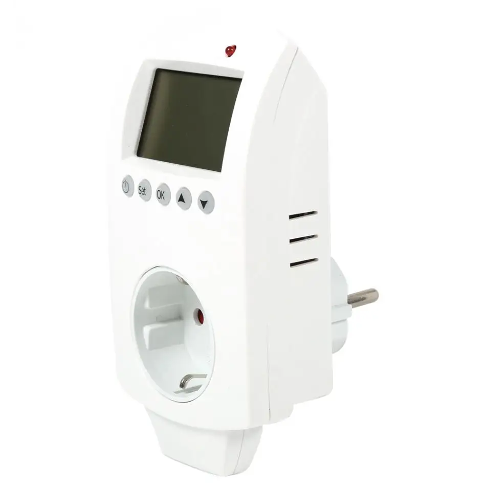 

Programmable Digital Plug In Thermoregulator LCD Temperature Controller Controlling Air Conditioner Thermostat EU Plug