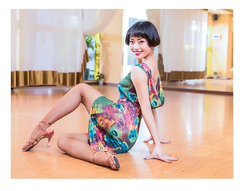 Новый рукавов Женская пикантная танцевальная Профессиональное исполнение платье 4 цвета Бесплатная доставка