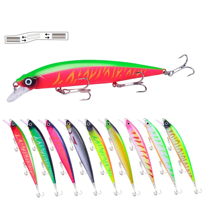 

1PCS Fishing Lure 14cm 18.3g Crankbait Minnow Hard Bait Crankbait Peche Bass Trolling Fishing Tackle 3D Eyes Artificial Baits