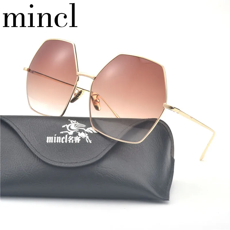 

MINCL/Super Large Futuristic Oversize Shield Visor Sunglasses Flat Top Mirrored Mono Lens Fashion Lady Metal Frame Sunglasses NX