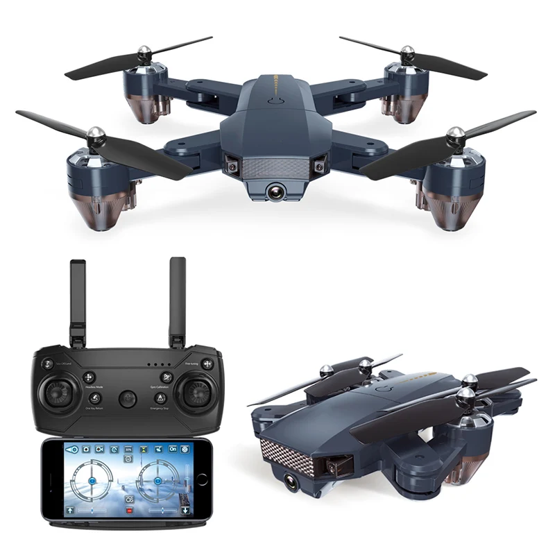 Дрон с 720P HD камера режим складной дешевые RC вертолеты Wi-Fi FPV 100m rtf высокое качество Квадрокоптер 1000 мАч батарея игрушка в подарок - Цвет: 2 mp camera blue
