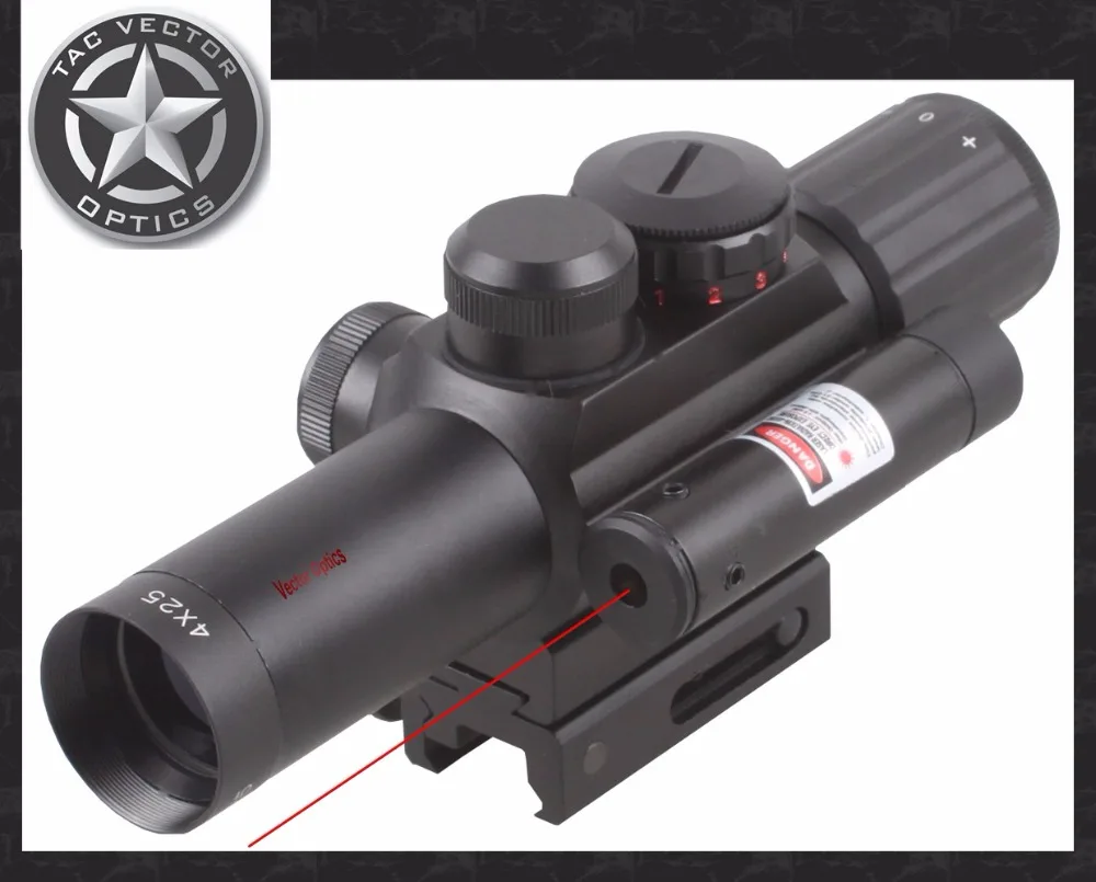 Vector Optics 4x25 E Shooting Hunting Compact Rifle Scope with Red