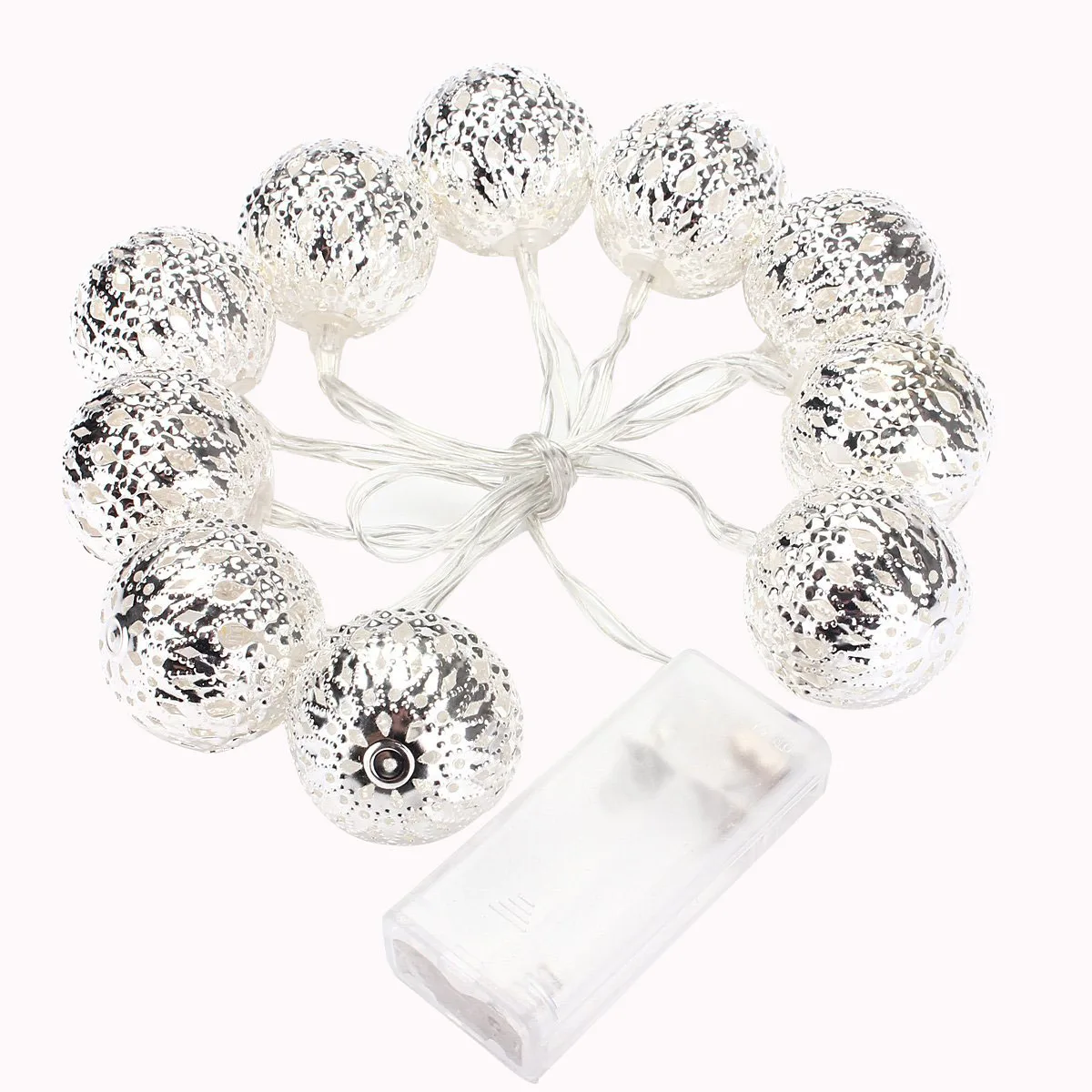 5x Set of 10 1m Ball String Lanterns LED Fairy Lights Battery Operated Garden Wedding Home Party Christmas Decoration | Лампы и