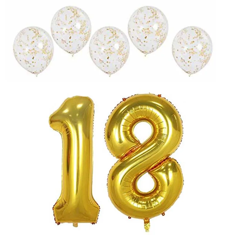 Золотые шары с цифрами для 16 18 20 21 30 40 50 60 70 80 лет для взрослых День Рождения Вечеринка юбилей украшения фон подарок