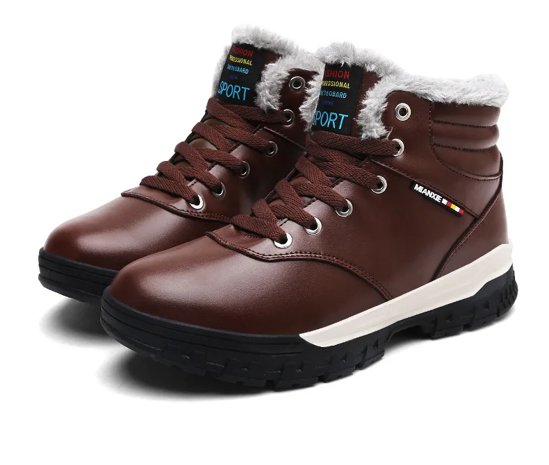 FABRECANDY зимние Для мужчин модные кожаные ботинки Повседневное Для мужчин кожаные мокасины; брендовые зимние Мужская обувь мужские