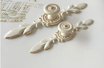 

10pcs Ivory white European-style luxury furniture Cabinet chest drawer generous handle Knobs( L:118mm)